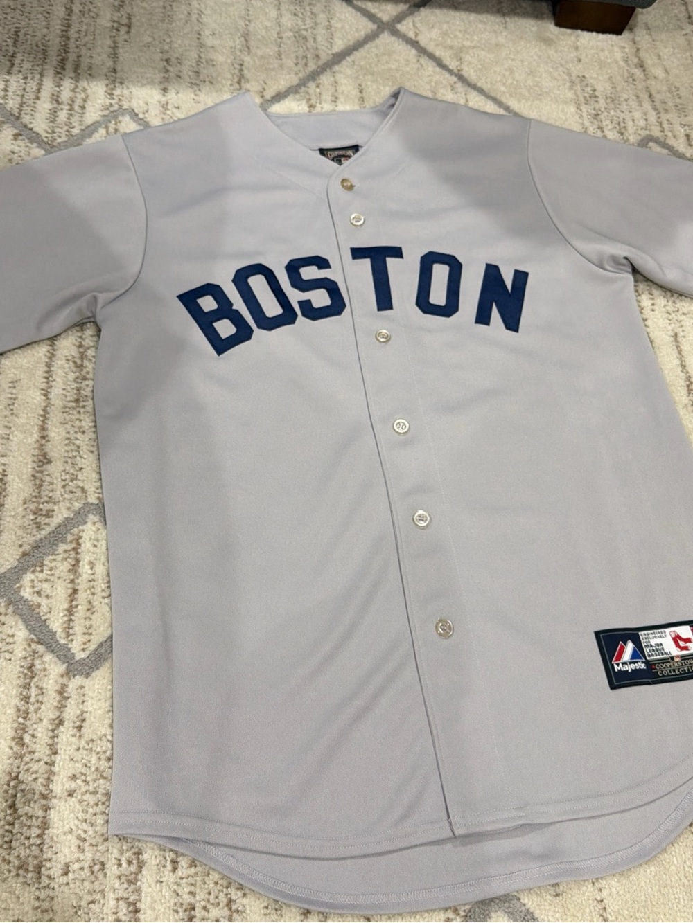 Boston Red Sox Majestic Cooperstown Men's Medium Button Front Replica Jersey